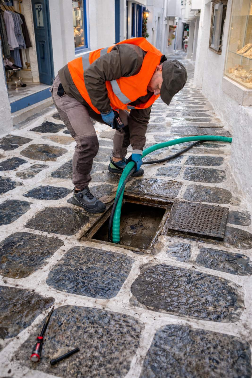 Καθαρισμός φρεατίου και αποχέτευσης στη Μύκονο